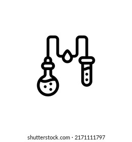 Research laboratory outline style icon and illustration - vector