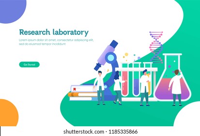 Research laboratory vector illustration concept, scientis working at laboratorium , vector template background isolated, can be use for presentation, web, banner ui ux, landing page - Shutterstock ID 1185335866