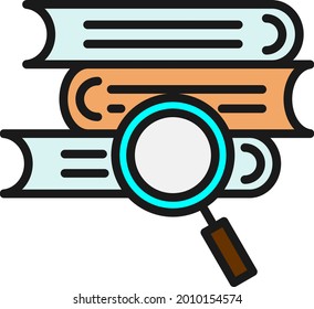 Research Line Filled Vector Icon Design
