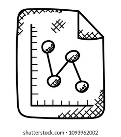 
A research line graph on a slightly turned document 
