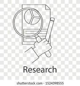 Research line icon on transparency background. Expertise creative idea design. Vector illustration use for your mobile app or your project.