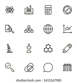 Research line icon set. Collection of high quality black outline logo for web site design and mobile apps. Vector illustration on a white background