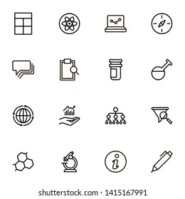 Research line icon set. Collection of high quality black outline logo for web site design and mobile apps. Vector illustration on a white background
