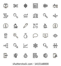 Research line icon set. Collection of high quality black outline logo for web site design and mobile apps. Vector illustration on a white background