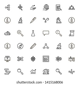 Research line icon set. Collection of high quality black outline logo for web site design and mobile apps. Vector illustration on a white background