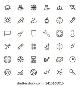 Research line icon set. Collection of high quality black outline logo for web site design and mobile apps. Vector illustration on a white background
