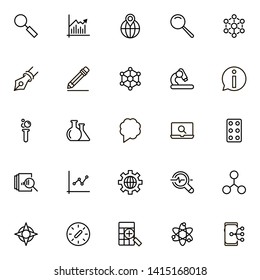 Research line icon set. Collection of high quality black outline logo for web site design and mobile apps. Vector illustration on a white background
