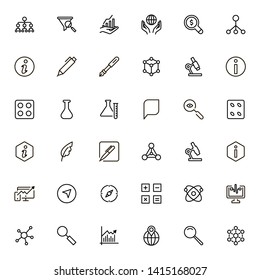 Research line icon set. Collection of high quality black outline logo for web site design and mobile apps. Vector illustration on a white background