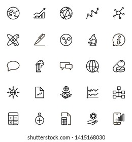 Research line icon set. Collection of high quality black outline logo for web site design and mobile apps. Vector illustration on a white background