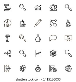 Research line icon set. Collection of high quality black outline logo for web site design and mobile apps. Vector illustration on a white background