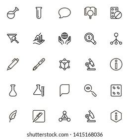 Research line icon set. Collection of high quality black outline logo for web site design and mobile apps. Vector illustration on a white background