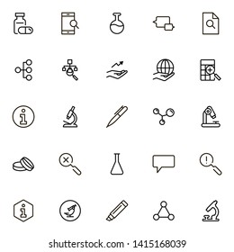 Research line icon set. Collection of high quality black outline logo for web site design and mobile apps. Vector illustration on a white background