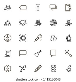 Research line icon set. Collection of high quality black outline logo for web site design and mobile apps. Vector illustration on a white background