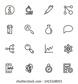 Research line icon set. Collection of high quality black outline logo for web site design and mobile apps. Vector illustration on a white background