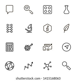 Research line icon set. Collection of high quality black outline logo for web site design and mobile apps. Vector illustration on a white background