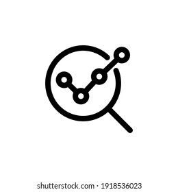 Research line icon, sign or symbol. Premium pictogram in trendy outline style. Pixel perfect vector icon of analytics isolated on a white background. 