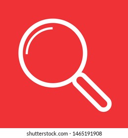 Research, magnifier, thin lines web and social media icon, stock vector illustration, EPS10.