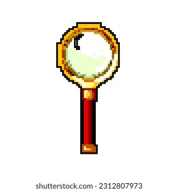 research magnifying glass game pixel art retro vector. bit research magnifying glass. old vintage illustration