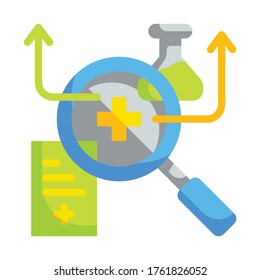 Research and Medical Flat icon. Medical Technology Concept.