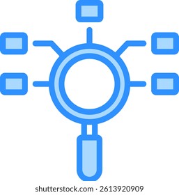 Research Methods Icon Blue Color Vector Illustration