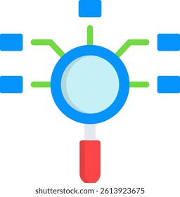 Research Methods Icon Flat Vector Illustration