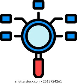 Research Methods Icon Lineal Color Vector Illustration