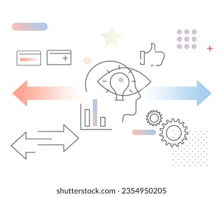 Métodos de investigación - Datos cualitativos y cuantitativos - Ilustración de acciones como archivo EPS 10