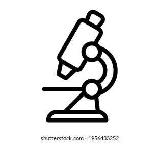 research microscope experiment single isolated icon with outline style