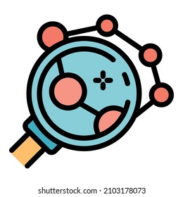 Research molecules icon. Outline research molecules vector icon color flat isolated