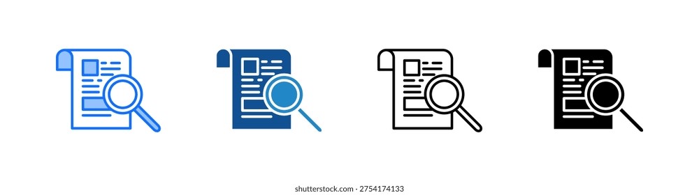 Research Multiple Style Icon Set