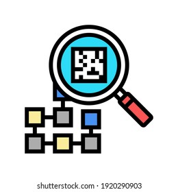 investigación del vector de iconos de color de red neural. signo de red neural de investigación. ilustración de símbolo aislado