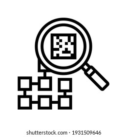 investigación del vector de icono de línea de red neural. signo de red neural de investigación. símbolo de contorno aislado ilustración negra