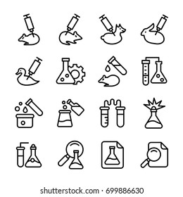 Research on mouse Line Vector Icons Set