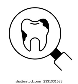  Research on teeth Glyph Vector Icon that can easily edit or modify

