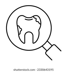  Research on teeth Outline Vector Icon that can easily edit or modify

