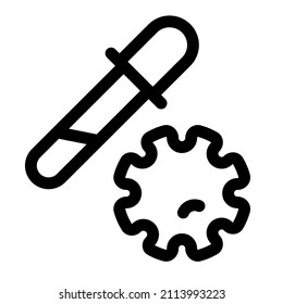investigación sobre virus en el laboratorio con logotipo de pipeta