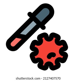 research on virus in the lab with pipette logotype