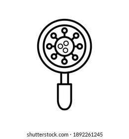 Research on virus vaccine line icon