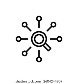 Research outline icon. search black line illustration.