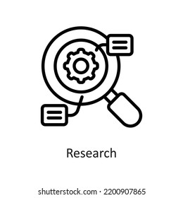 research Outline Vector Icon Design illustration on White background. EPS 10 File