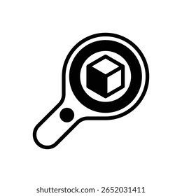 Research. Outlined stroke vector icon with black-filled details.