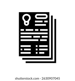 research paper development glyph icon vector. research paper development sign. isolated symbol illustration
