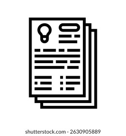 research paper development line icon vector. research paper development sign. isolated contour symbol black illustration