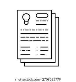 research paper development line icon vector. research paper development sign. isolated contour symbol black illustration