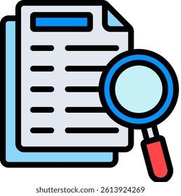 Research Paper Icon Lineal Color Vector Illustration