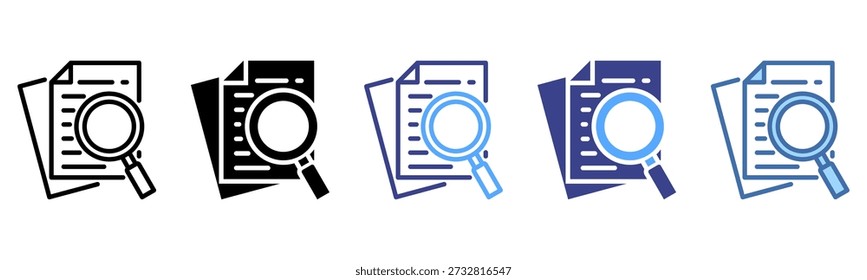 Research Paper icon set multiple style collection