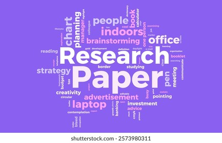 Research Paper word cloud template. Research Paper concept vector tagcloud background.