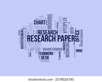 Research Paper word cloud template. Research Paper concept vector tagcloud background.