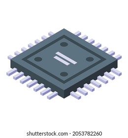 Research pc processor icon. Isometric of Research pc processor vector icon for web design isolated on white background