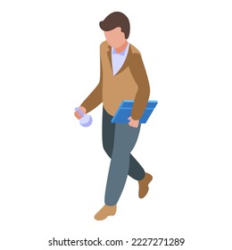 Research person icon isometric vector. Test experiment. Scientific doctor